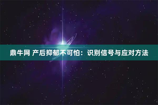 鼎牛网 产后抑郁不可怕：识别信号与应对方法